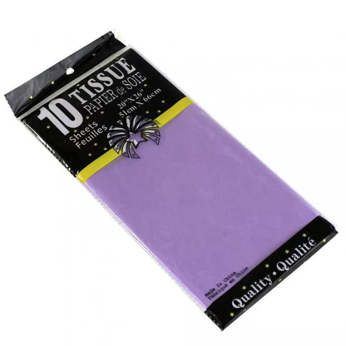 Бумага тишью 51*66 см 10 листов Светло-фиолетовая