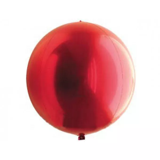 Воздушный шар без рисунка 3D СФЕРА 10" Металлик красный/Red