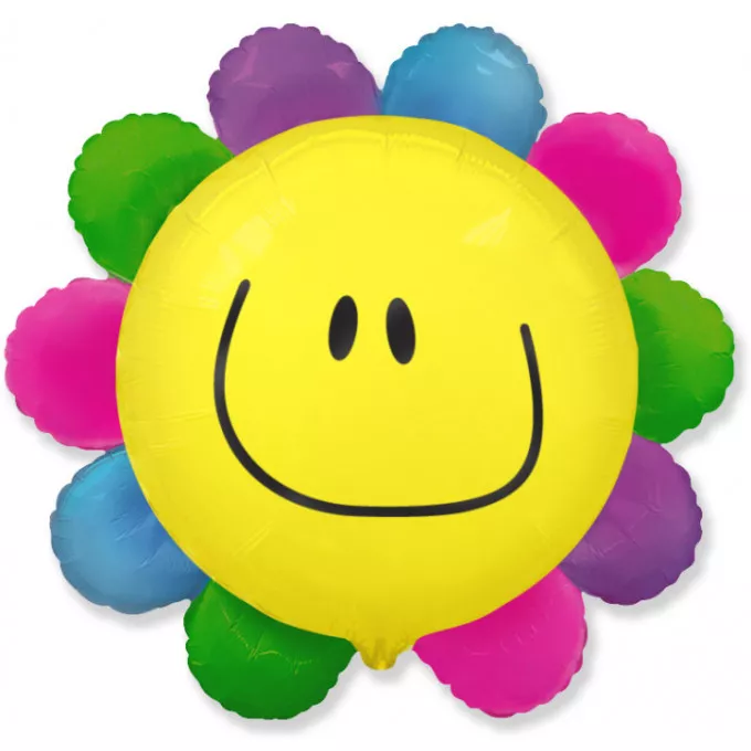 Воздушный шар фольгированнный 30" Цветик - многоцветик (солнечная улыбка) 73*77см