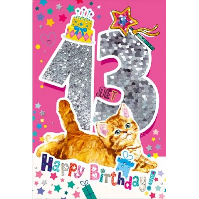 Открытка "С днем рождения! 13 лет!"