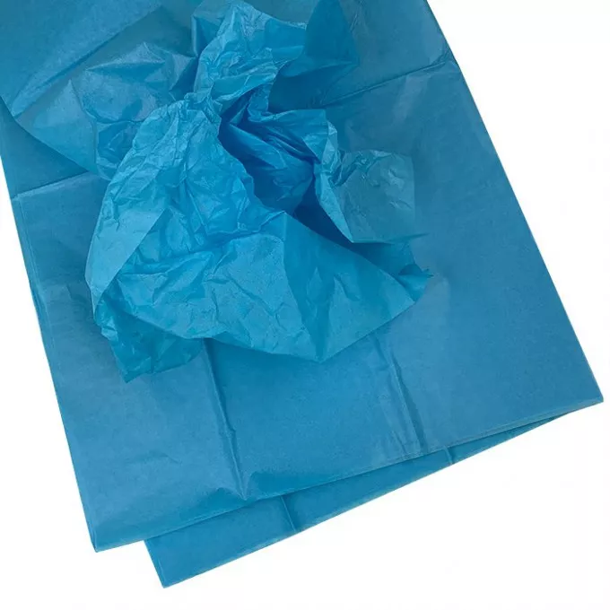 Бумага тишью 51*66 см 10 листов Ярко-голубая