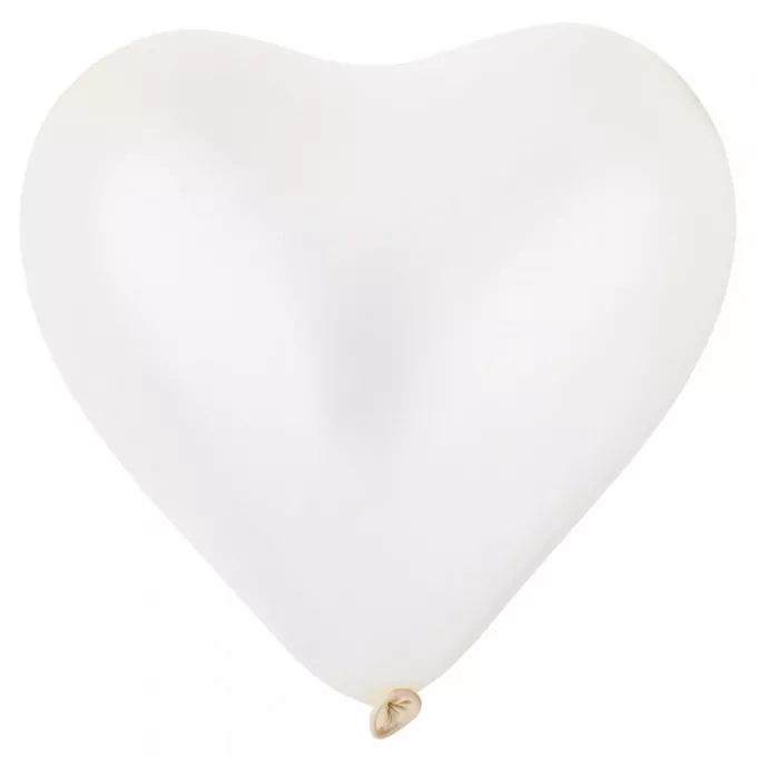 Воздушный шар сердце 16" Металлик Белое