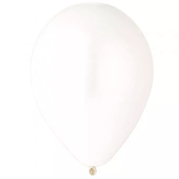 Воздушный шар латексный без рисунка 12"/29 Металлик Белый/White