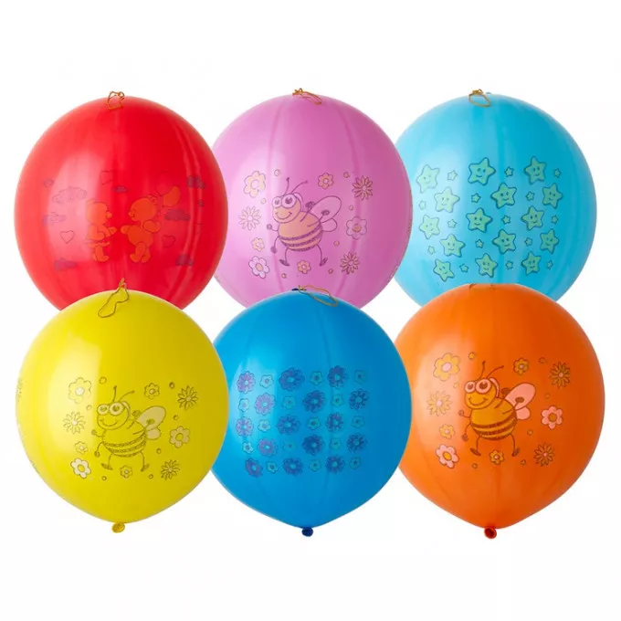 Воздушный шар латексный Панч-болл с рисунком ассорти