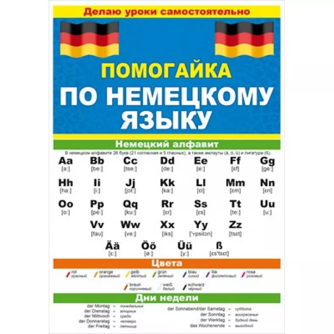 Буклет "Помогайка по немецкому языку"