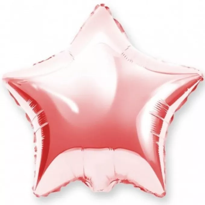 Воздушный шар фольгированный без рисунка 18''/46 см Звезда розовое золото