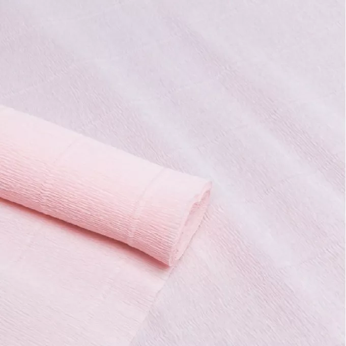 Бумага гофрированная простая 180гр 569 бело-розовая