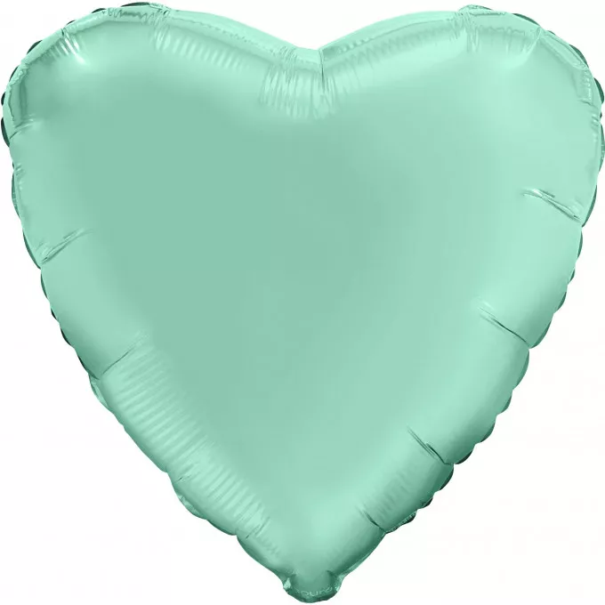 Воздушный шар фольгированный без рисунка 19" Сердце Мистик Мятный Сатин