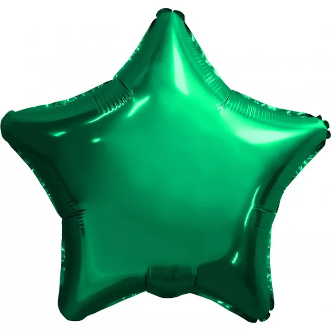 Воздушный шар фольгированный без рисунка 19" ЗВЕЗДА Зеленый 48 см